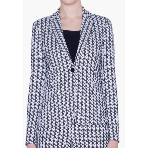 Akris Punto Black & White Soundboard Pattern Jacket and Frankie Pants Suit Sz  4 - Picture 13 of 16
